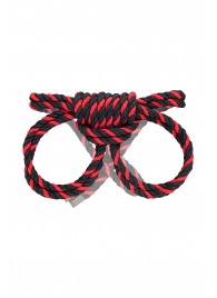 Черно-красные наручники-оковы ’’Узел-омега’’ из хлопковой веревки - Pecado - купить с доставкой в Брянске