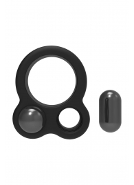 Черное эрекционное кольцо с утяжелителями Cockring Dual Weight - Dream Toys - в Брянске купить с доставкой
