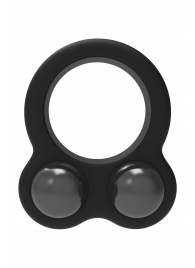 Черное эрекционное кольцо с утяжелителями Cockring Dual Weight - Dream Toys - в Брянске купить с доставкой