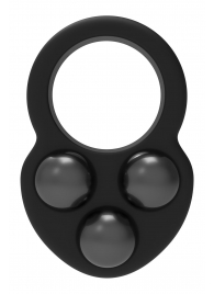 Черное эрекционное кольцо с утяжелителями - Dream Toys - в Брянске купить с доставкой