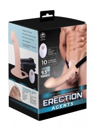 Телесный полый страпон с вибрацией Erection Agents - 24,1 см. - NMC - купить с доставкой в Брянске