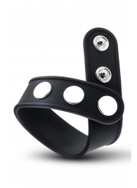 Черное эрекционное кольцо на кнопках - Blush Novelties - в Брянске купить с доставкой