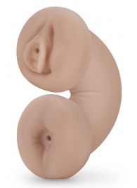 Телесный люминесцентный двусторонний мастурбатор Tasha - Blush Novelties - в Брянске купить с доставкой