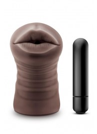 Коричневый мастурбатор-ротик Krystal Vibrating Masturbator - Blush Novelties - в Брянске купить с доставкой