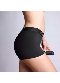 Черные трусики-боксеры для фиксации насадок Strap-on-me Harness Lingerie Allure - size M - Strap-on-me - купить с доставкой в Брянске