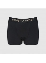 Черные трусики-боксеры для фиксации насадок Strap-on-me Harness Lingerie Allure - size XL - Strap-on-me - купить с доставкой в Брянске