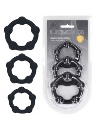 Набор из 3 эрекционных колец Beaded Silicone Cockring Set - Shots Media BV - в Брянске купить с доставкой