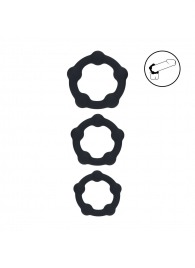 Набор из 3 эрекционных колец Beaded Silicone Cockring Set - Shots Media BV - в Брянске купить с доставкой