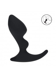 Черная анальная пробка для массажа простаты Double Ripple Silicone Prostate Massager - Shots Media BV - в Брянске купить с доставкой