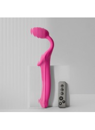 Ярко-розовый безремневой страпон Strap-on-me Vibrating Bendable Strap-On size M - Strap-on-me - купить с доставкой в Брянске