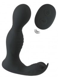 Черная анальная пробка с вибрацией, вращением и пультом ДУ RC Butt Plug with 2 Functions - Orion - в Брянске купить с доставкой