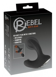 Черная анальная вибропробка с функцией расширения RC Butt Plug with 3 functions - Orion - в Брянске купить с доставкой
