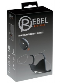 Черная вибронасадка для эрекции и стимуляции мошонки Cock ring with RC ball massager - Orion - в Брянске купить с доставкой