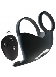 Черная вибронасадка для эрекции и стимуляции мошонки Cock ring with RC ball massager - Orion - в Брянске купить с доставкой