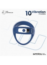 Синее интерактивное эрекционное виброкольцо Rank - Intoyou - в Брянске купить с доставкой