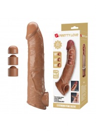 Карамельный фаллоудлинитель с подхватом мошонки Silas - 26 см. - Baile - в Брянске купить с доставкой