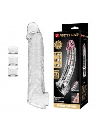 Прозрачный фаллоудлинитель с подхватом мошонки Silas - 26 см. - Baile - в Брянске купить с доставкой