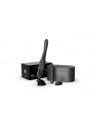 Черная секс-машина с функцией нагрева, насадками и присоской Sesh - Zalo - купить с доставкой в Брянске