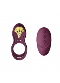 Фиолетовое эрекционное виброкольцо Bayek с пультом ДУ - Zalo - в Брянске купить с доставкой