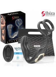 Черная анальная пробка с вращением и эрекционными кольцами - Ibiza - в Брянске купить с доставкой