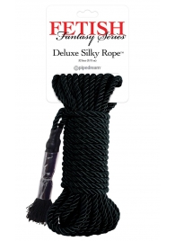 Черная веревка для фиксации Deluxe Silky Rope - 9,75 м. - Pipedream - купить с доставкой в Брянске