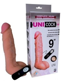 Фаллическая насадка Харнесс UNICOCK 9  с вибрацией - 24 см. - LOVETOY (А-Полимер) - купить с доставкой в Брянске