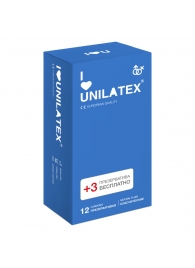 Классические презервативы Unilatex Natural Plain - 12 шт. + 3 шт. в подарок - Unilatex - купить с доставкой в Брянске