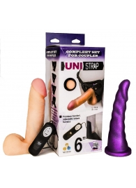 Вибрострапон с двумя насадками UniStrap - 18 и 18 см. - LOVETOY (А-Полимер) - купить с доставкой в Брянске