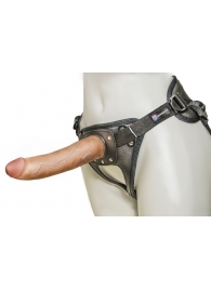 Насадка-фаллоимитатор на кожаных трусиках Harness Ultra Realistic 7  - 18 см. - LOVETOY (А-Полимер) - купить с доставкой в Брянске