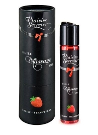 Массажное масло с ароматом клубники Huile de Massage Gourmande Fraise des Bois - 59 мл. - Plaisir Secret - купить с доставкой в Брянске