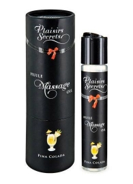 Массажное масло с ароматом пина колады Huile de Massage Gourmande Pina Colada - 59 мл. - Plaisir Secret - купить с доставкой в Брянске