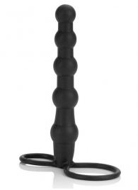 Насадка на пенис для двойного проникновения Silicone Beaded Double Rider - 14 см. - California Exotic Novelties - в Брянске купить с доставкой