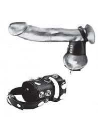 Утяжка на пенис и мошонку Cock Ring With 1.5  Ball Stretcher And Optional Weight Ring - BlueLine - купить с доставкой в Брянске