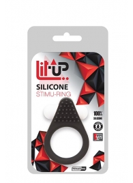 Чёрное эрекционное кольцо LIT-UP SILICONE STIMU RING 1 BLACK - Dream Toys - в Брянске купить с доставкой