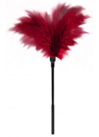 Пластиковая метелочка с красными пёрышками Small Feather Tickler - 32 см. - Blush Novelties - купить с доставкой в Брянске