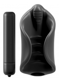 Чёрный мастурбатор Vibrating Silicone Stimulator с вибрацией - Pipedream - в Брянске купить с доставкой