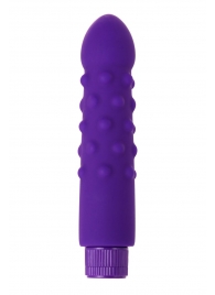 Фиолетовый вибратор с шишечками - 17 см. - A-toys купить в Брянске с доставкой в Orgasmix.ru Фиолетовый вибратор с шишечками - 17 см. - A-toys