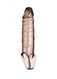 Дымчатая фаллическая насадка с подхватом и закрытой головкой - 16,2 см. - ToyFa - в Брянске купить с доставкой