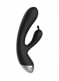 Чёрный вибратор E-Stimulation Rabbit Vibrator с электростимуляцией - 19 см. - Shots Media BV - купить с доставкой в Брянске