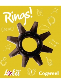 Чёрное эрекционное кольцо Rings Cogweel - Lola Games - в Брянске купить с доставкой