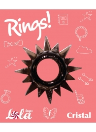 Чёрное эрекционное кольцо Rings Cristal - Lola Games - в Брянске купить с доставкой