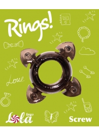 Чёрное эрекционное кольцо Rings Screw - Lola Games - в Брянске купить с доставкой