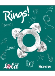 Прозрачное эрекционное кольцо Rings Screw - Lola Games - в Брянске купить с доставкой