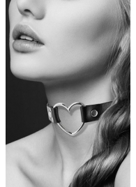 Чёрный чокер с кольцом в форме сердца - Bijoux Pour Toi - купить с доставкой в Брянске