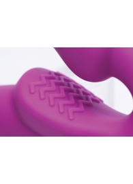 Ярко-розовый безремневой вибрострапон Evoke Vibrating Strapless Silicone Strap-on Dildo - XR Brands - купить с доставкой в Брянске