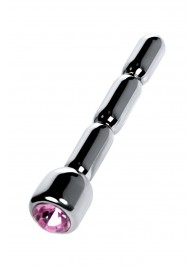 Серебристый уретральный плаг со стразом - 7 см. - ToyFa - купить с доставкой в Брянске