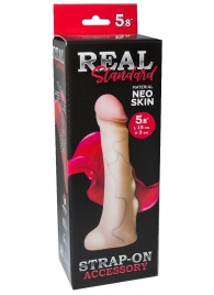 Реалистичная насадка с мошонкой REAL Standard - 18 см. - LOVETOY (А-Полимер) - купить с доставкой в Брянске