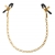 Чёрные с золотом зажимы на соски Gold Chain Nipple Clamps - Pipedream - купить с доставкой в Брянске