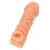 Телесная закрытая насадка с венками Cock Sleeve Size M - 15,6 см. - KOKOS - в Брянске купить с доставкой