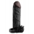 Чёрная вибронасадка с кольцом Vibrating Real Feel 2 Extension - 16 см. - Pipedream - в Брянске купить с доставкой